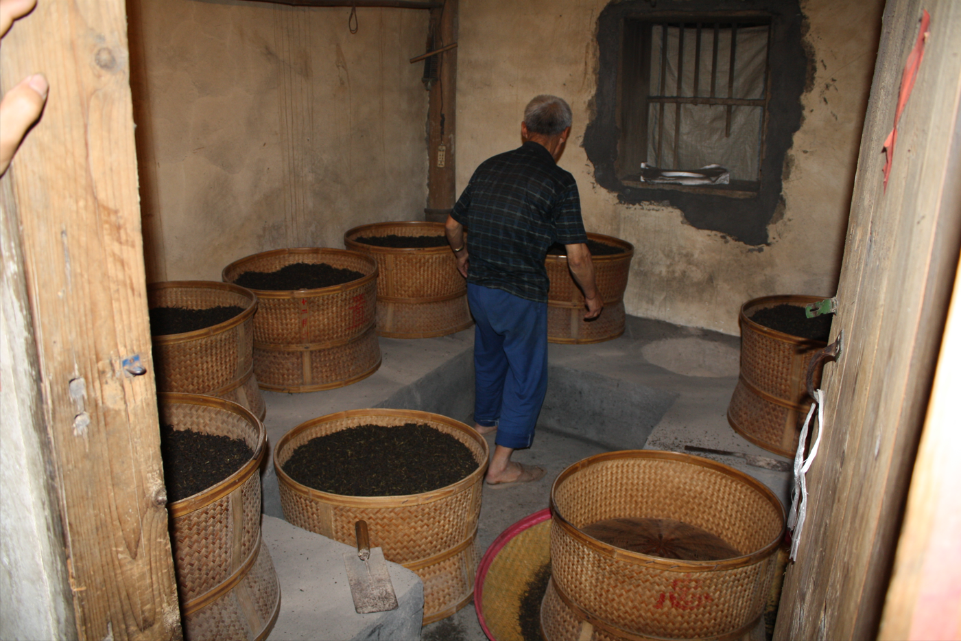 Rostning av Wuyi-oolong i Fujian